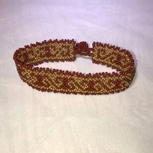 Tribal Designs Gold & Brown Bracelet